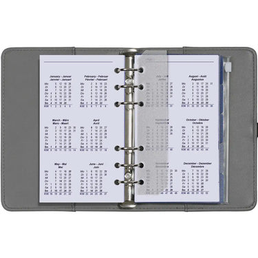 6316-25-26-27 170 x 95 mm Personal 6 Ring Agenda Organizer Refills Complete Set Weekly EN DE FR 2025 2026 2027